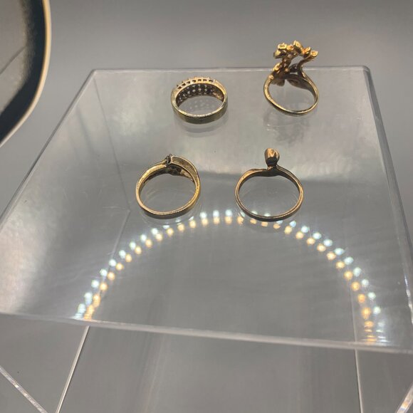 4ct Vintage Salesman Sample  ELECTRO PLATED  UNMARKED Women’s Size 7 Rings - Picture 4 of 11